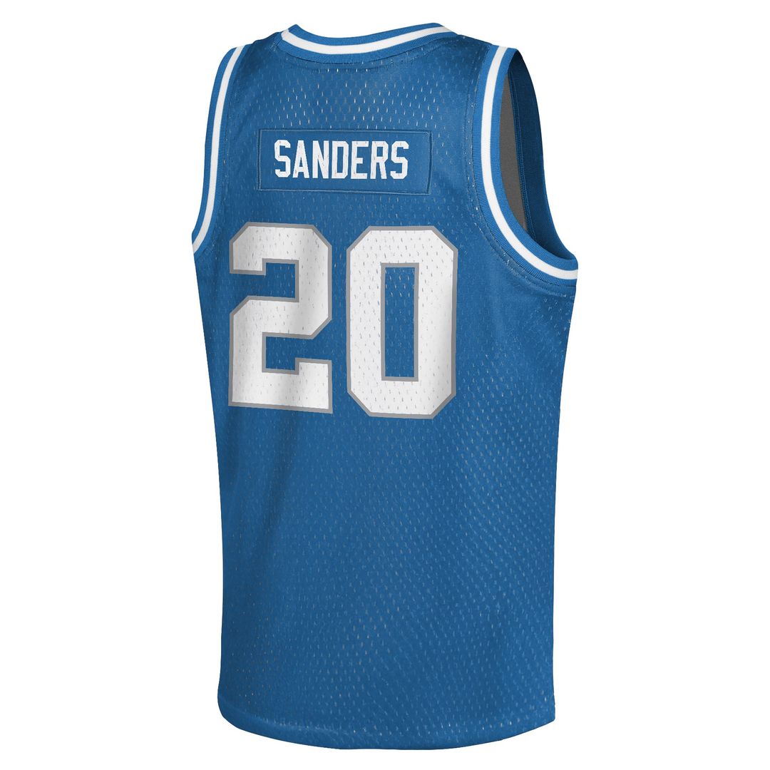 Barry Sanders Detroit Lions Youth Retired Player Basketball Fashion Jersey - Blue