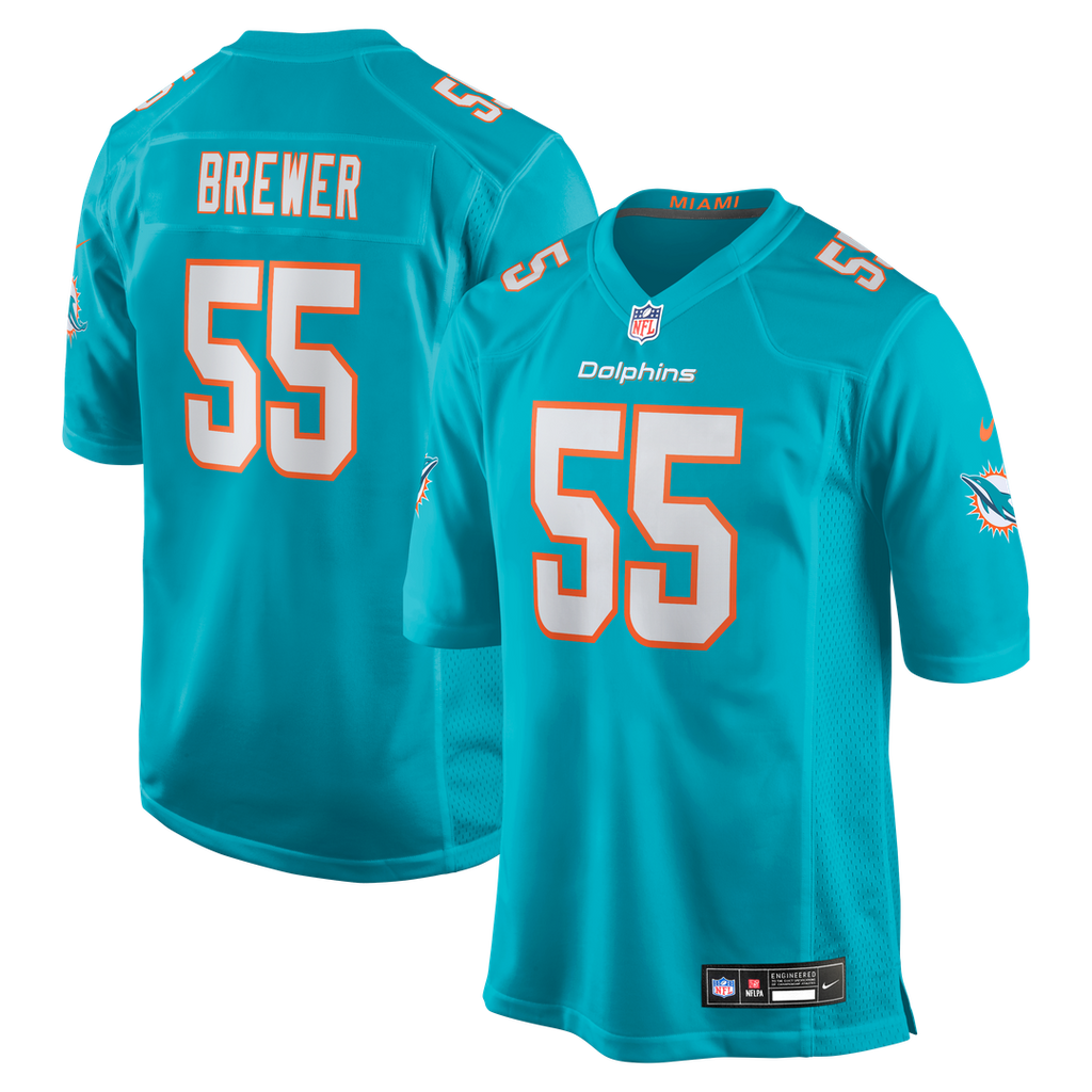 Aaron Brewer Miami Dolphins Jersey - Aqua