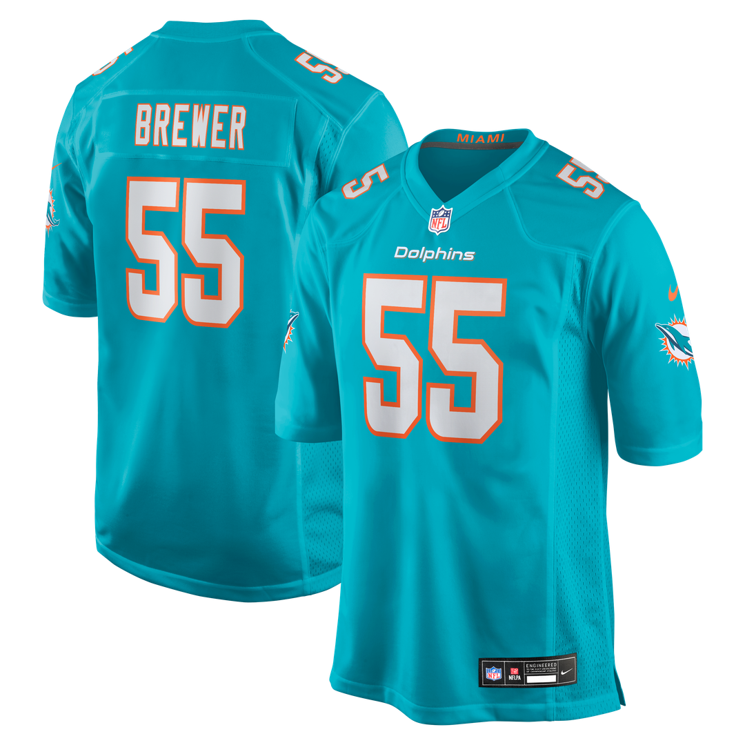 Aaron Brewer Miami Dolphins Jersey - Aqua