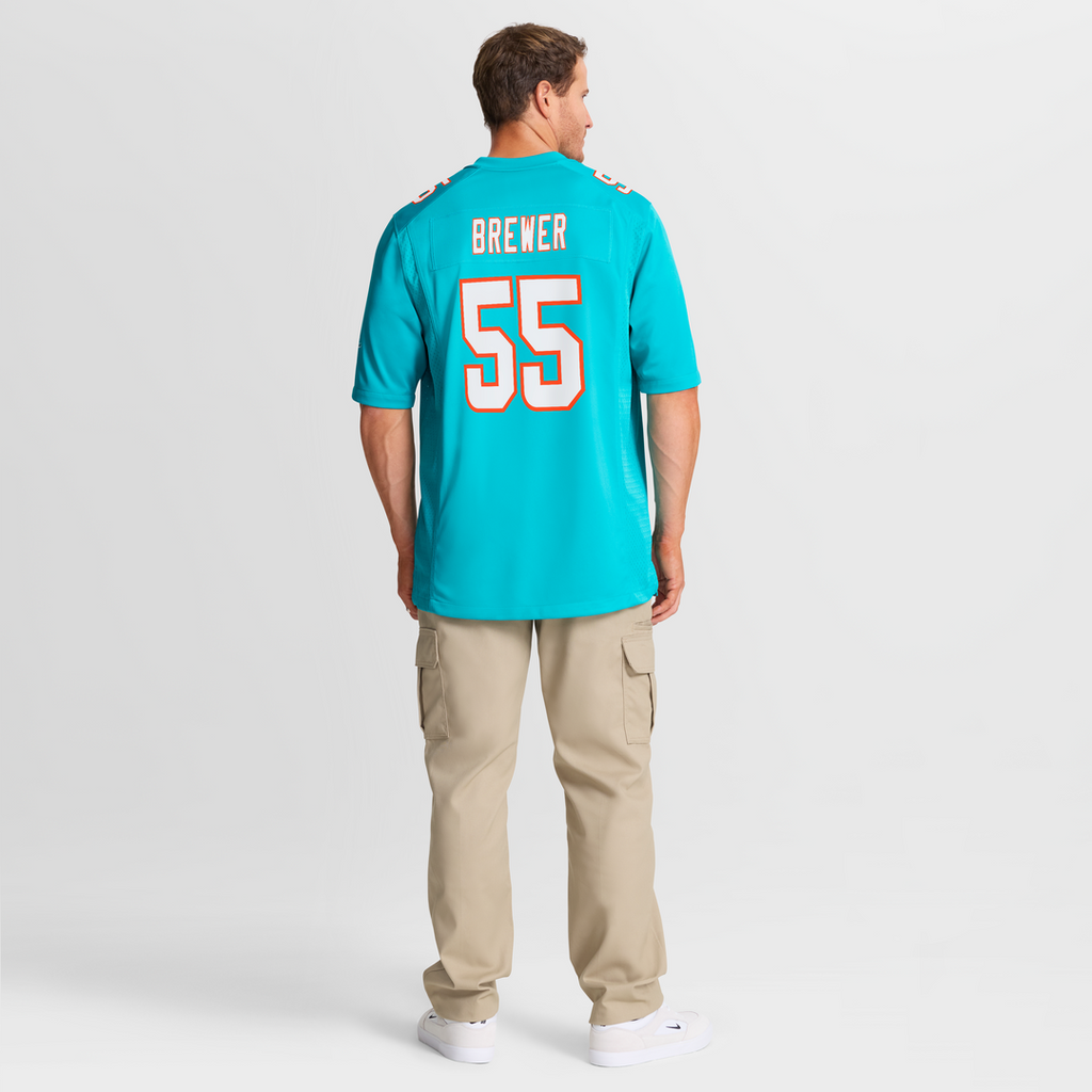 Aaron Brewer Miami Dolphins Jersey - Aqua