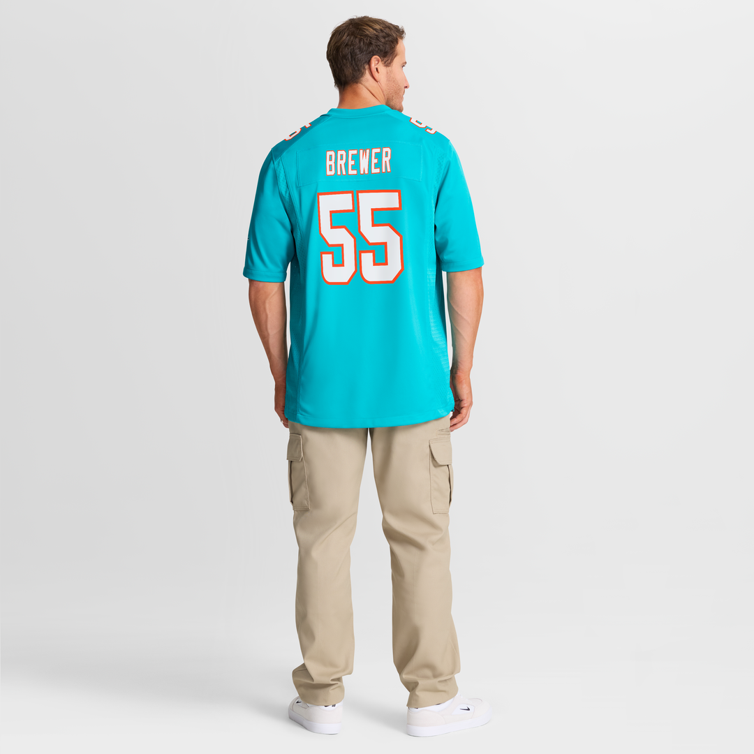 Aaron Brewer Miami Dolphins Jersey - Aqua