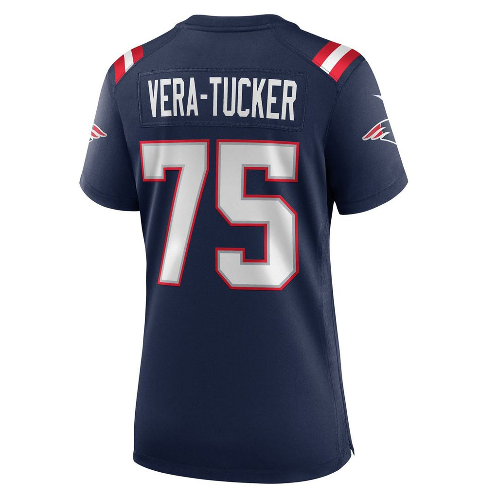 Alijah Vera-Tucker New England Patriots Women's Team Jersey - Navy