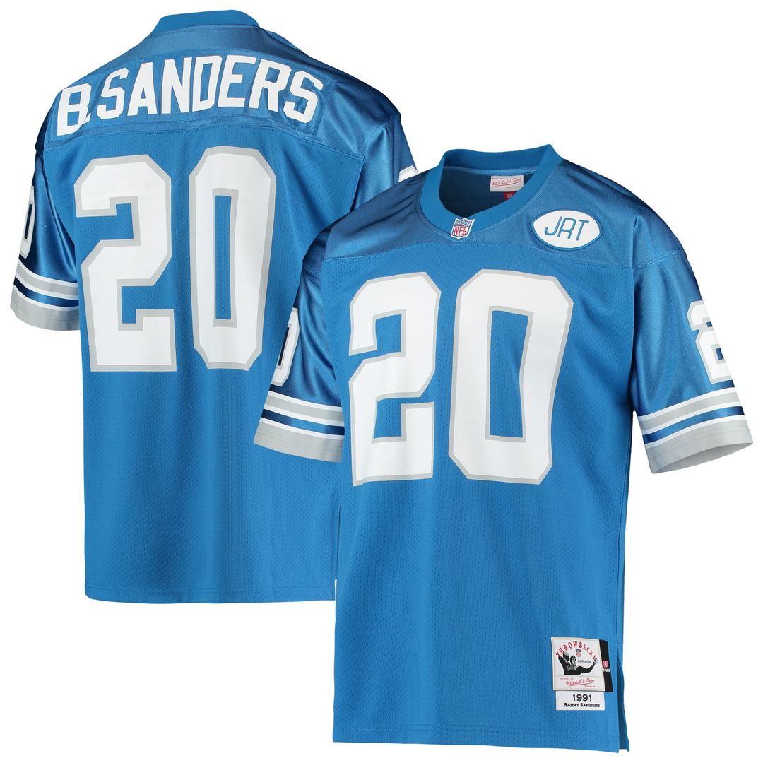Barry Sanders Detroit Lions 1991 Authentic Throwback Retired Player Jersey - Blue