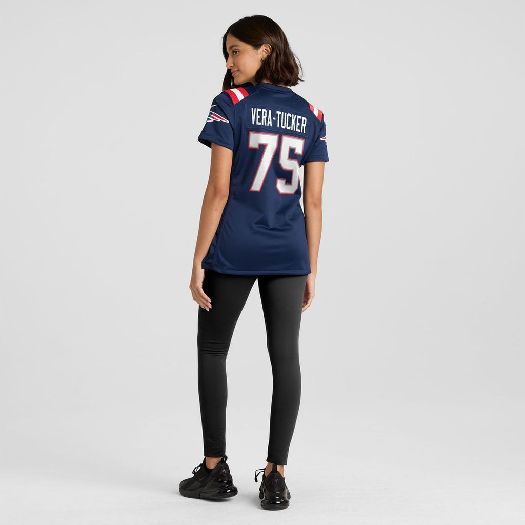 Alijah Vera-Tucker New England Patriots Women's Team Jersey - Navy