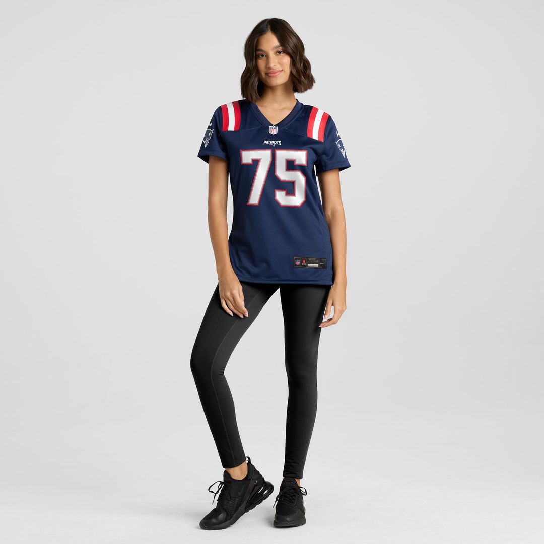 Alijah Vera-Tucker New England Patriots Women's Team Jersey - Navy